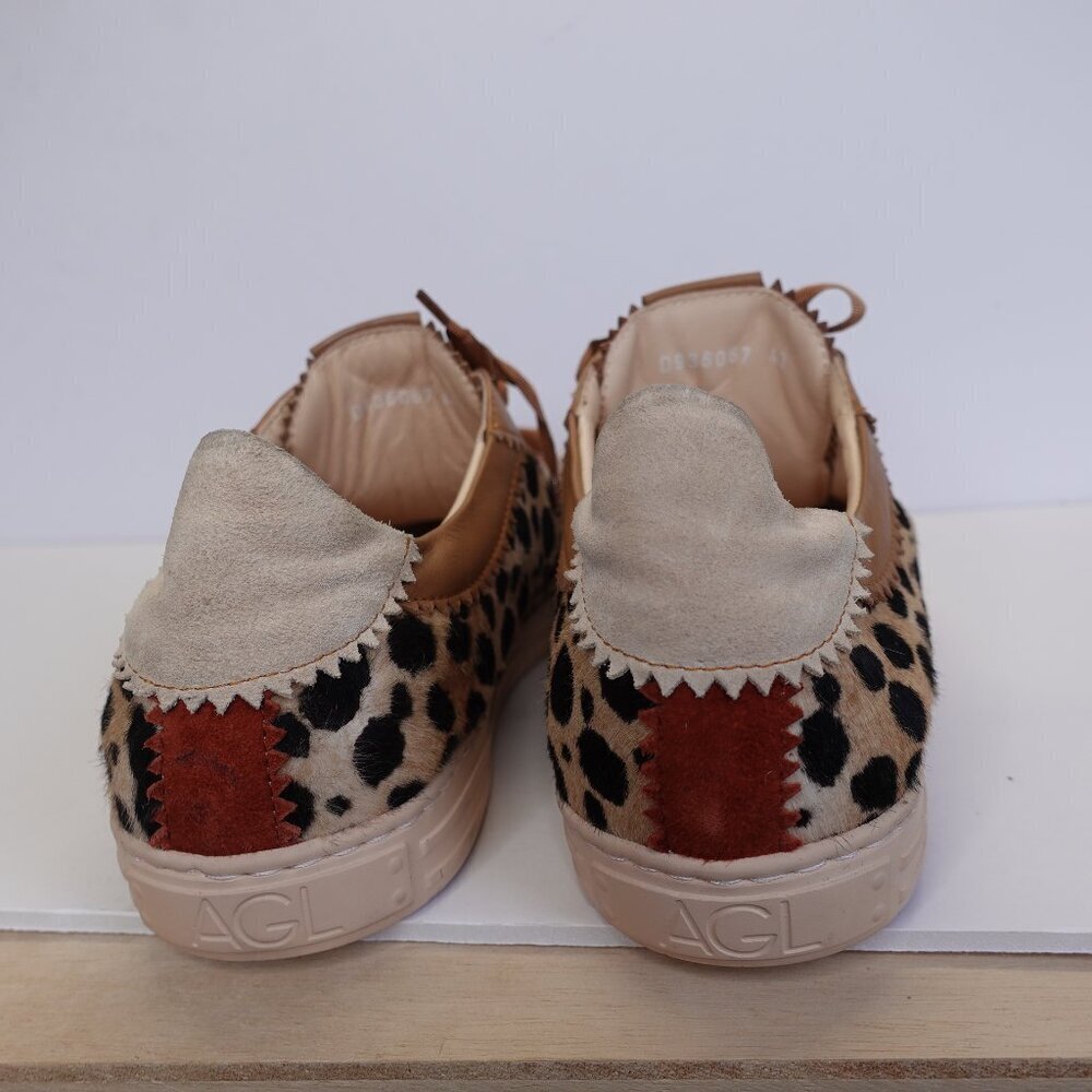 AGL Attilio Giusti Women's Sneaker Genuine Calf Hair Animal Print Size 43 - Picture 5 of 9